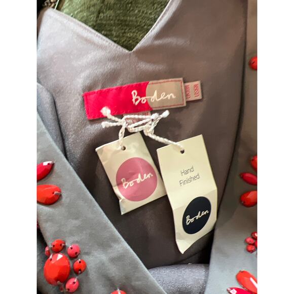 NWT Boden size 6 beige dress with red beading - Picture 4 of 5